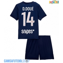 Camisa de time de futebol Paris Saint-Germain Desire Doue #14 Replicas 1º Equipamento Infantil 2025-26 Manga Curta (+ Calças curtas)